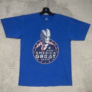 Make America Groot Again T Shirt Men's Sz M Blue Guardian Of The Galaxy Tee